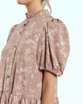 SIXDO Rosy Pink Woven Loose Dress
